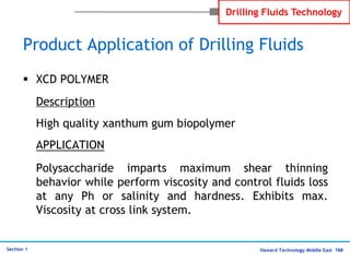 Haward Technology Middle East 168
Section 1
Drilling Fluids Technology
Product Application of Drilling Fluids
 XCD POLYME...