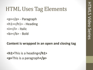 Html Intro Section Intro to HTML | PPTX