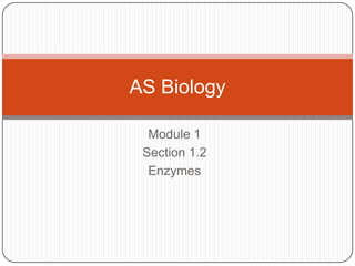 Module 1
Section 1.2
Enzymes
AS Biology
 