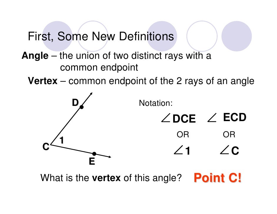 What Is Two Rays Sharing A Common Endpoint Section1.4