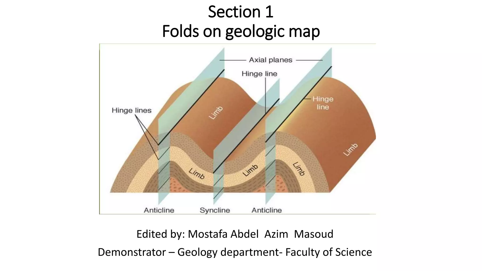 Section 1
Folds on geologic map
Edited by: Mostafa Abdel Azim Masoud
Demonstrator – Geology department- Faculty of Science
