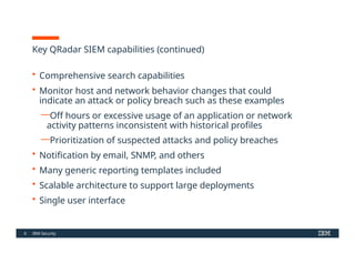 Comprehensive IBM QRadar SIEM Foundations and Capabilities Overview | PPTX