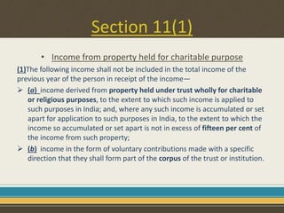 Section 11 of income tax act | PPT