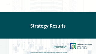 Strategy Results
Presented By :
This Content is Copyright Reserved Rights Copyright 2025@PTAIndia
 