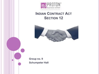 Indian Contract ActSection 12 GauravTaranekar 09PR001012B067 