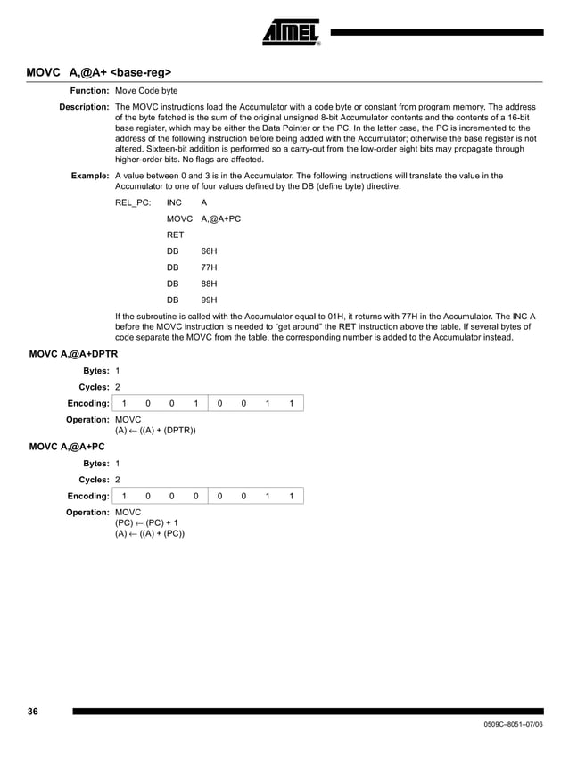 Section 1 8051 microcontroller instruction set | PDF