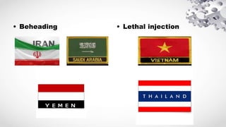 • Beheading • Lethal injection
 