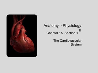 Anatomy ∙ Physiology
II
Chapter 15, Section 1

The Cardiovascular
System

 
