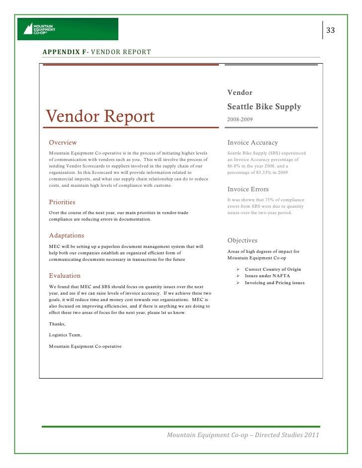 Cbsa Compliance Report