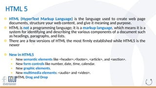 Section1 HTML (part 1) Web technology for b | PPTX