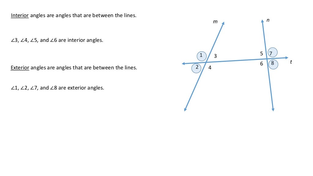 Parallel Lines Initial Definitions and Theorems