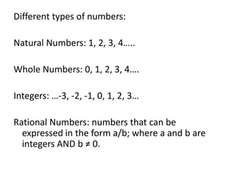 Section 2.1 rational numbers (algebra) | PPTX