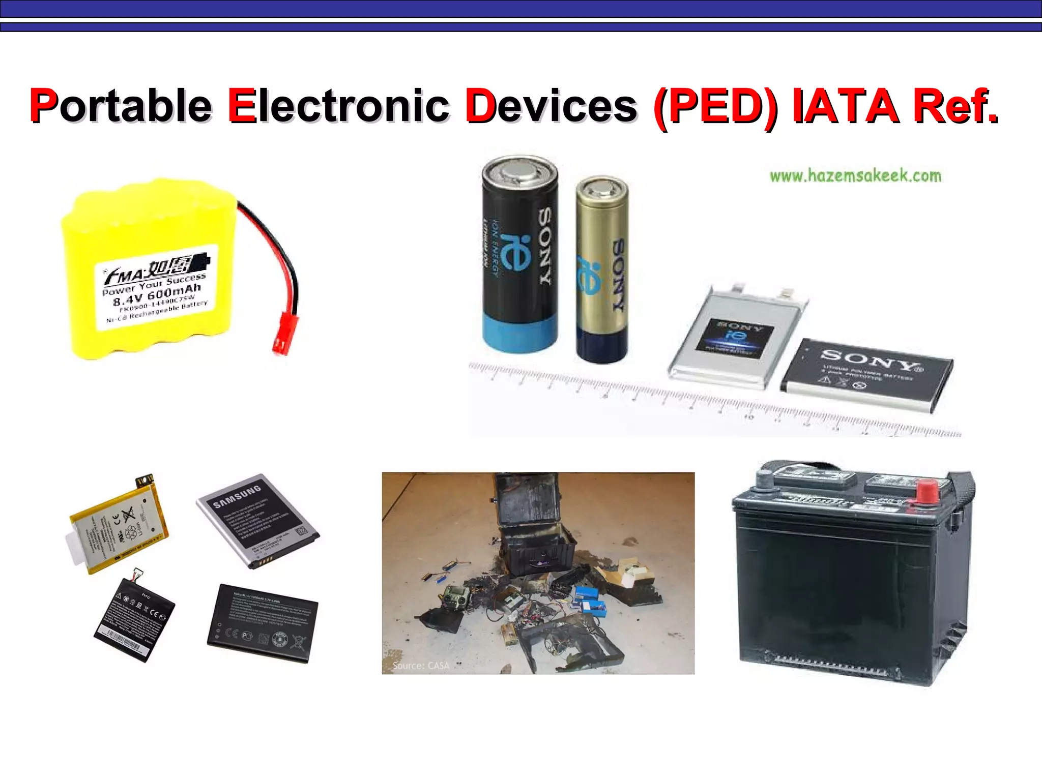 PPortableortable EElectroniclectronic DDevicesevices (PED) IATA Ref.(PED) IATA Ref.
 