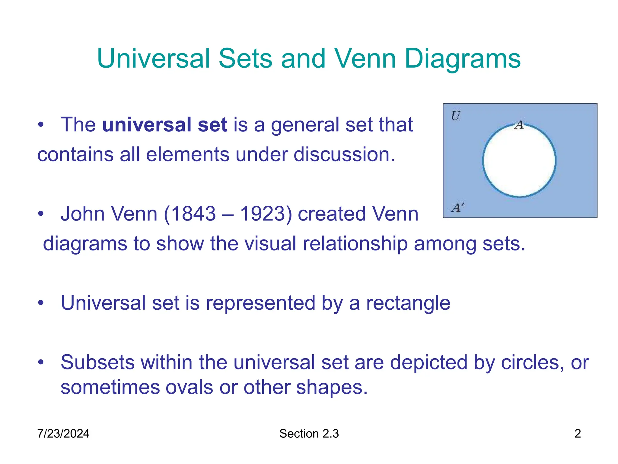 venn diagram and set operations power pp | PPT