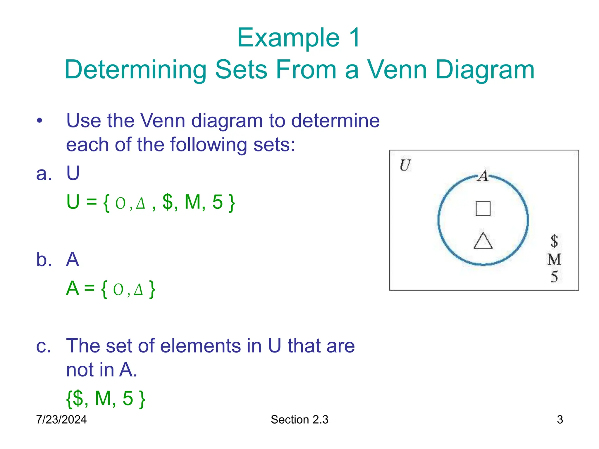 venn diagram and set operations power pp | PPT