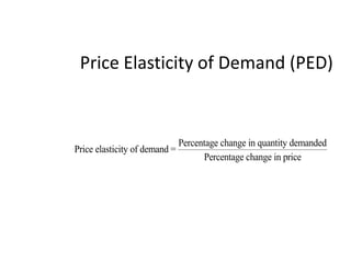 Price Elasticity of Demand (PED)