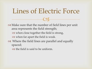The field becomes curved;or non uniform.This is known as the end effect.If the separation of the plates becomes too large;the end effect encroaches on the region between the plates.Lines of Electric Force