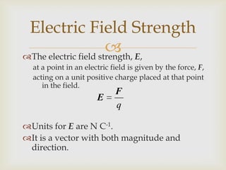 Consider two charges;a fixed point charge q and a test charge qT,separated by a vacuum by a distance r.Coulomb’s law gives the force each feels;directions will be opposite (NIII).Derivation