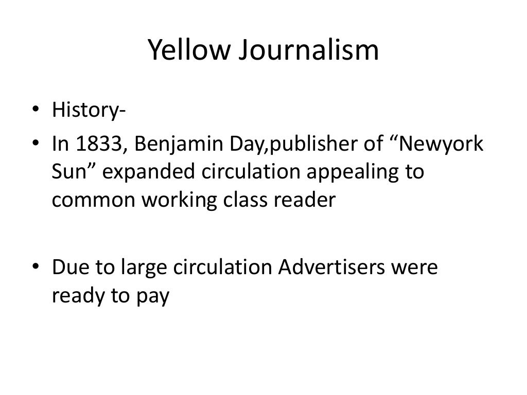 yellow journalism writing assignment