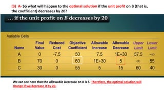 Section 3: Interpreting Sensitivity Analysis on Excel Solver | PDF