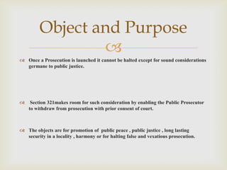 Section 321 cr pc withdrawal of prosecution | PPT