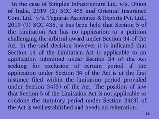 Section 34 of the Arbitrationand Conciliation Act. Scope of ...