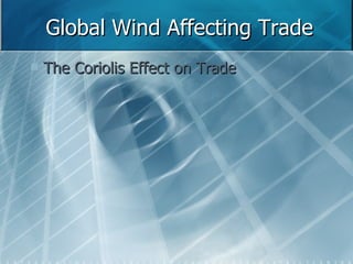 Global Wind Affecting Trade The Coriolis Effect on Trade