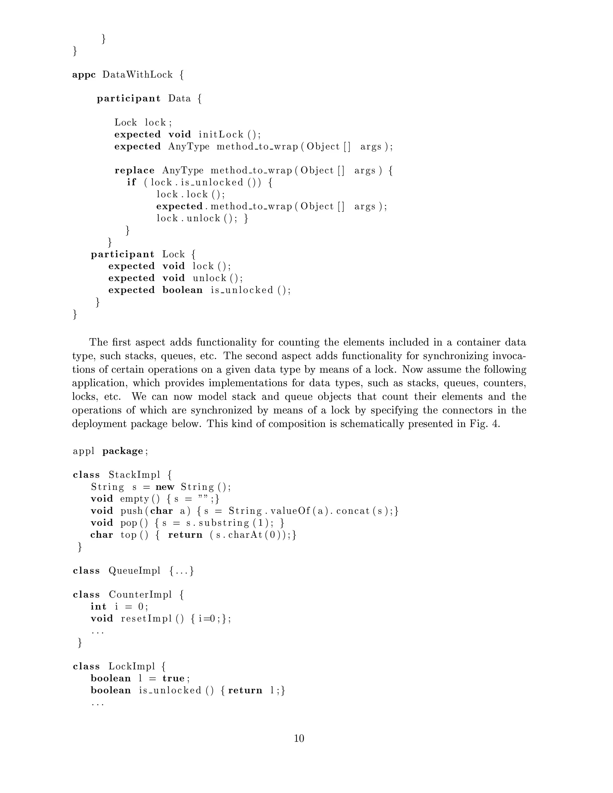 Modeling Aspects with AP&P Components