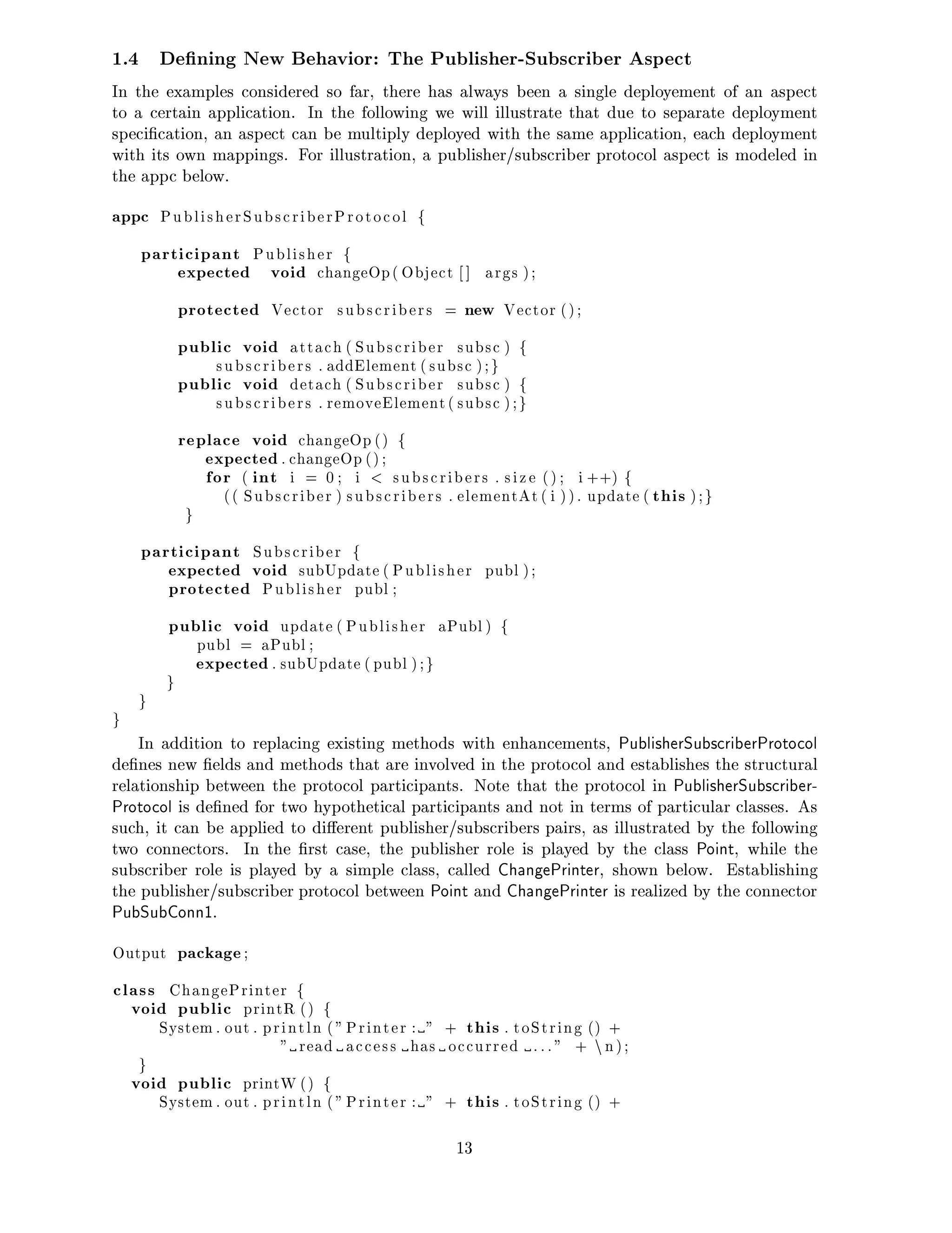 Modeling Aspects with AP&P Components