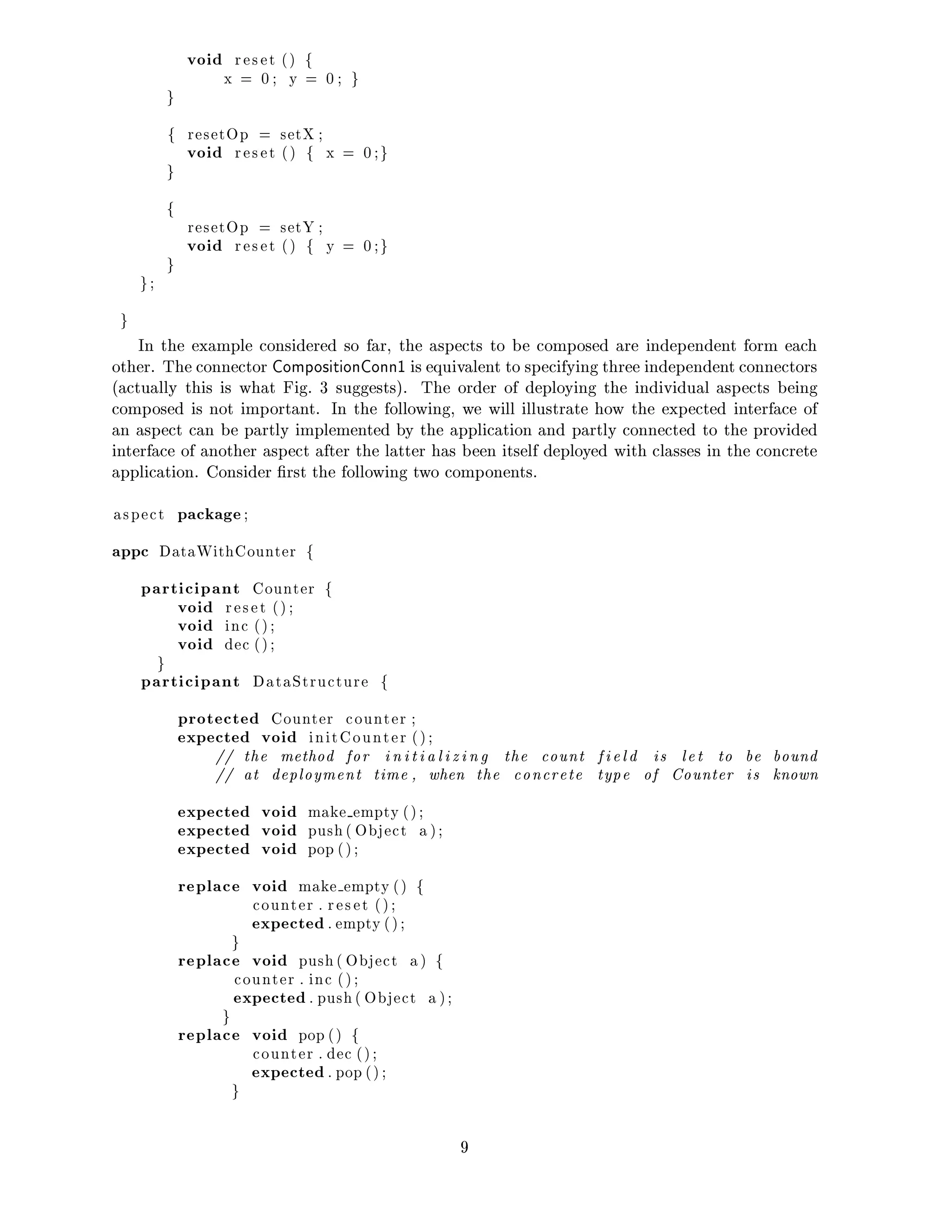 Modeling Aspects with AP&P Components