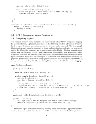 Modeling Aspects with AP&P Components