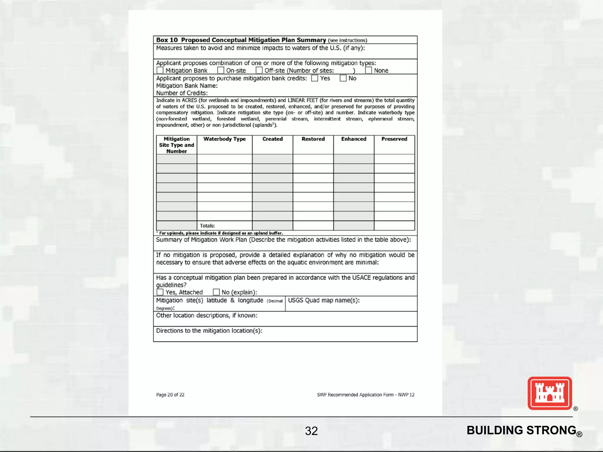 32   BUILDING STRONG®
 