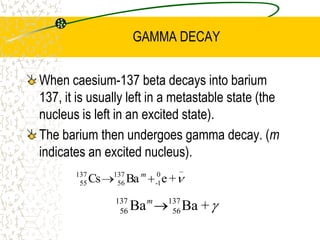 BETA- DECAYB- DECAY – (Too many neutrons).a neutron is converted to a proton to become more stable and decrease neutron numbers, a normal electron is created and the anti neutrino  (    ) is also ejected.B-