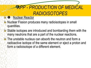EXOTHERMIC NUCLEAR REACTIONSE = mc2E = (2.65 x 10-29)(3 x 108)2E = 2.385 x 10-12 JE = 1.49 x 107 eVE = 14.9 MeV (Exothermic – energy given out)