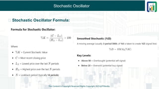 Stochastic Oscillator
✅ Stochastic Oscillator Formula:
This Content is Copyright Reserved Rights Copyright 2025@PTAIndia
 