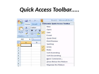 Quick Access Toolbar.....
 