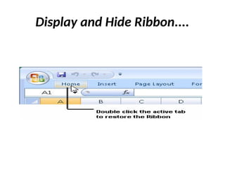 Display and Hide Ribbon....
 