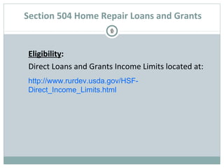 USDA Section 504 Home Repair Program Overview | PPT