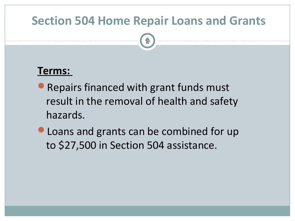 USDA Section 504 Home Repair Program Overview