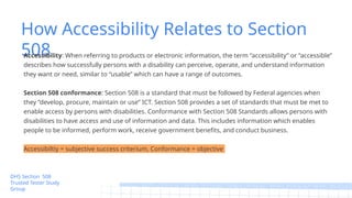 Section 508 Trusted Tester GDG Study Group 1 by Laura Wissiak | PPTX
