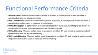 Section 508 Trusted Tester GDG Study Group 1 by Laura Wissiak | PPTX