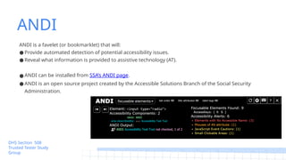Section 508 Trusted Tester GDG Study Group 1 by Laura Wissiak | PPTX