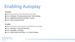 Section 508 Trusted Tester GDG Study Group 1 by Laura Wissiak | PPTX