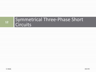 K. Webb ESE 470
Symmetrical Three-Phase Short
Circuits
12
 
