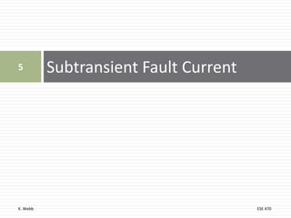 K. Webb ESE 470
Subtransient Fault Current
5
 