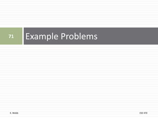 K. Webb ESE 470
Example Problems
71
 