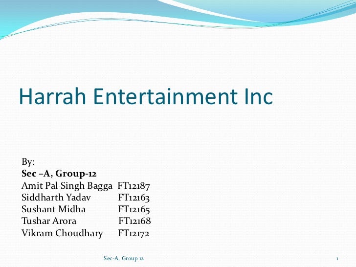 SWOT Analysis of Harrah’s Entertainment Essay