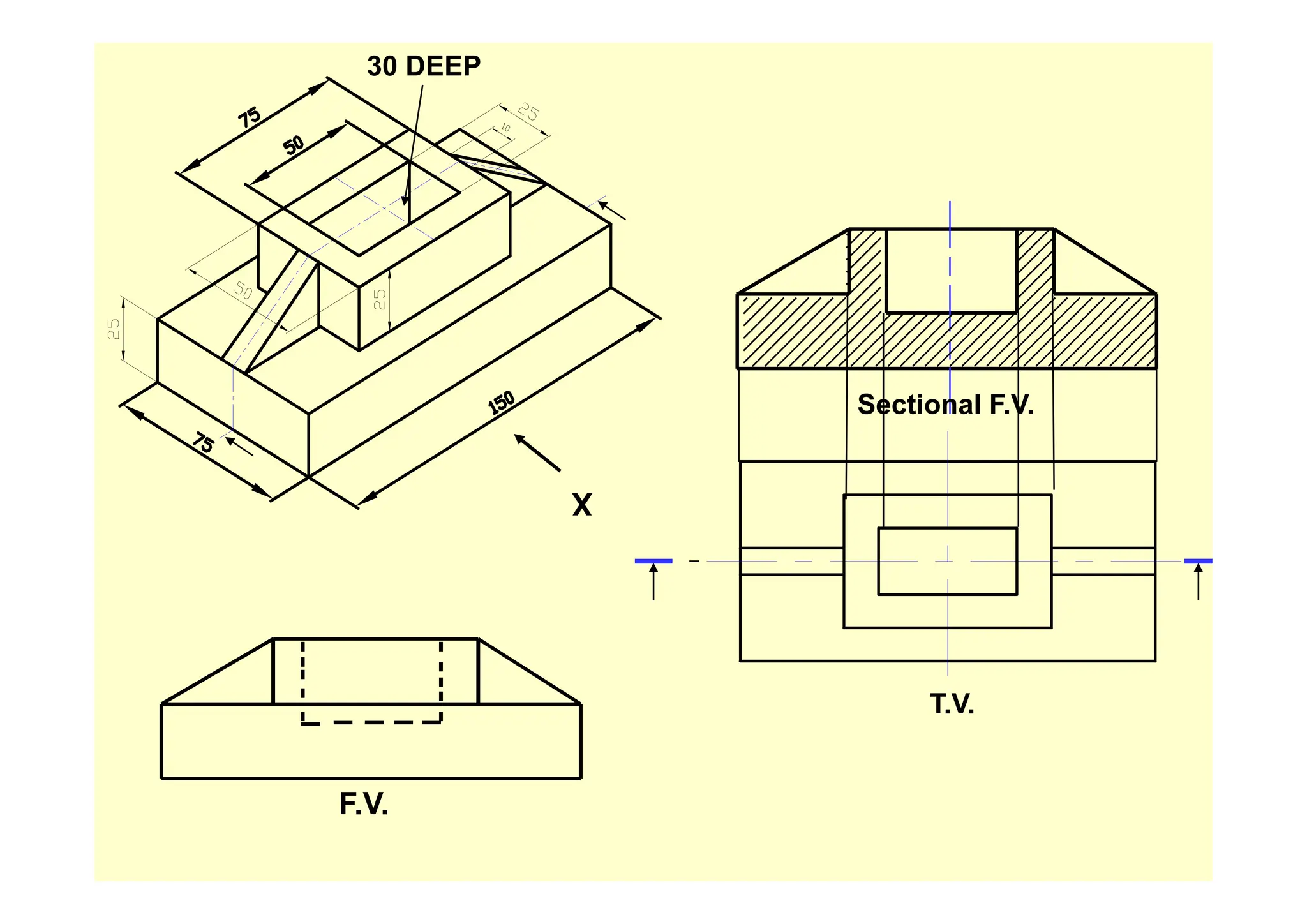 30 DEEP
Sectional F.V.
X
T.V.
F.V.
 