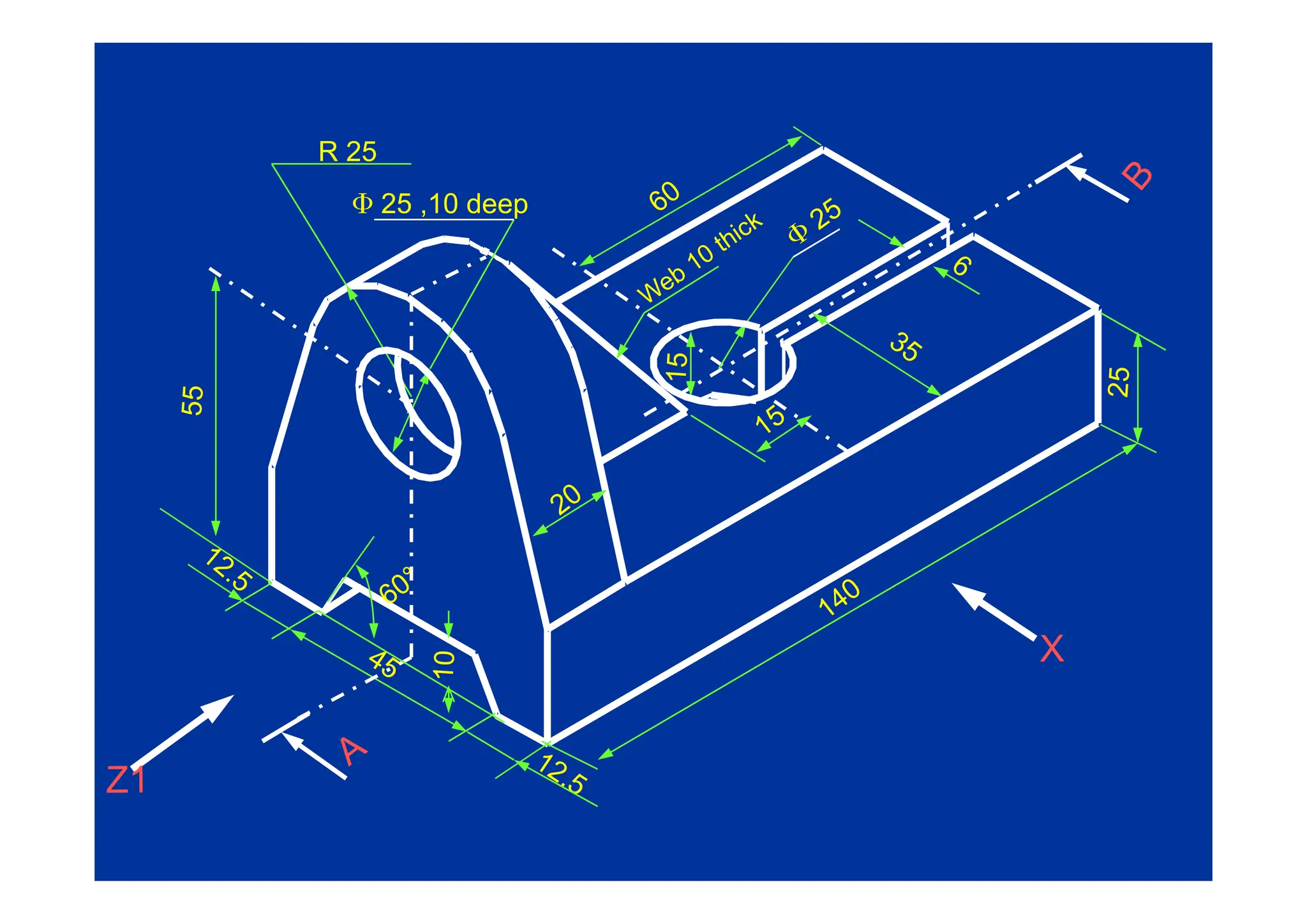 R 25
R 25
Φ 25 ,10 deep
 