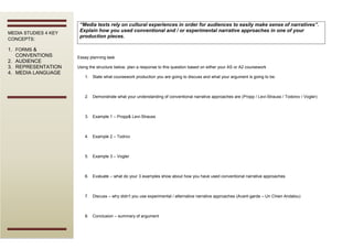 Section a narrative worksheet